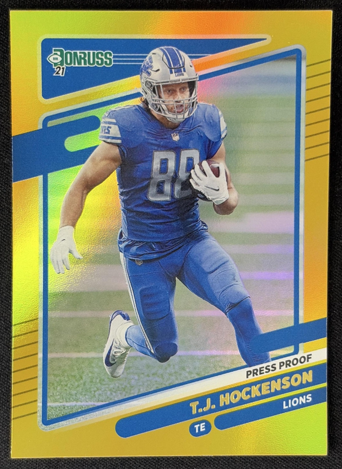 T.J. Hockenson 2021 Panini Donruss Press Proof Premium Lions - Detroit Lions