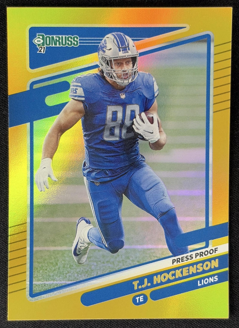 T.J. Hockenson 2021 Panini Donruss Press Proof Premium Lions - Detroit Lions