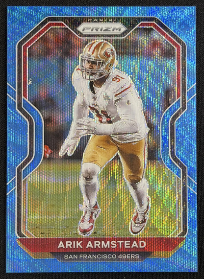 Arik Armstead 2020 Panini Prizm Blue Wave /199 49ers - Front
