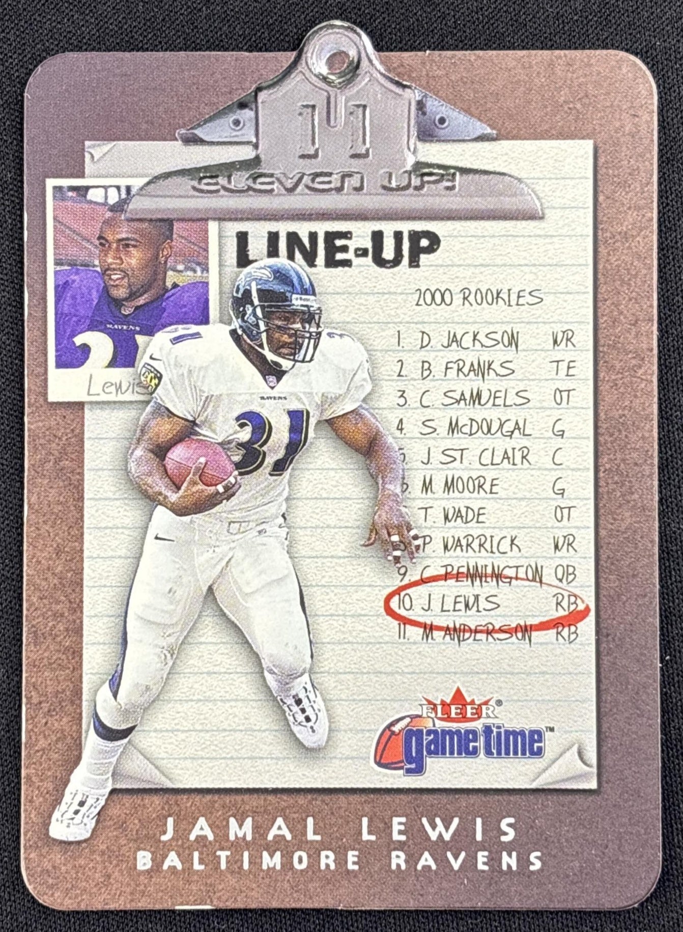 Jamal Lewis 2001 Fleer Game Time Eleven Up Ravens