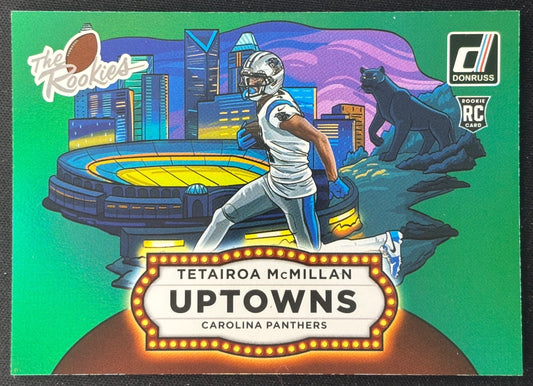 Tetairoa McMillan 2025 Donruss Rookies & Highlights Uptown Horizontal Green Panthers Sports Trading Cards