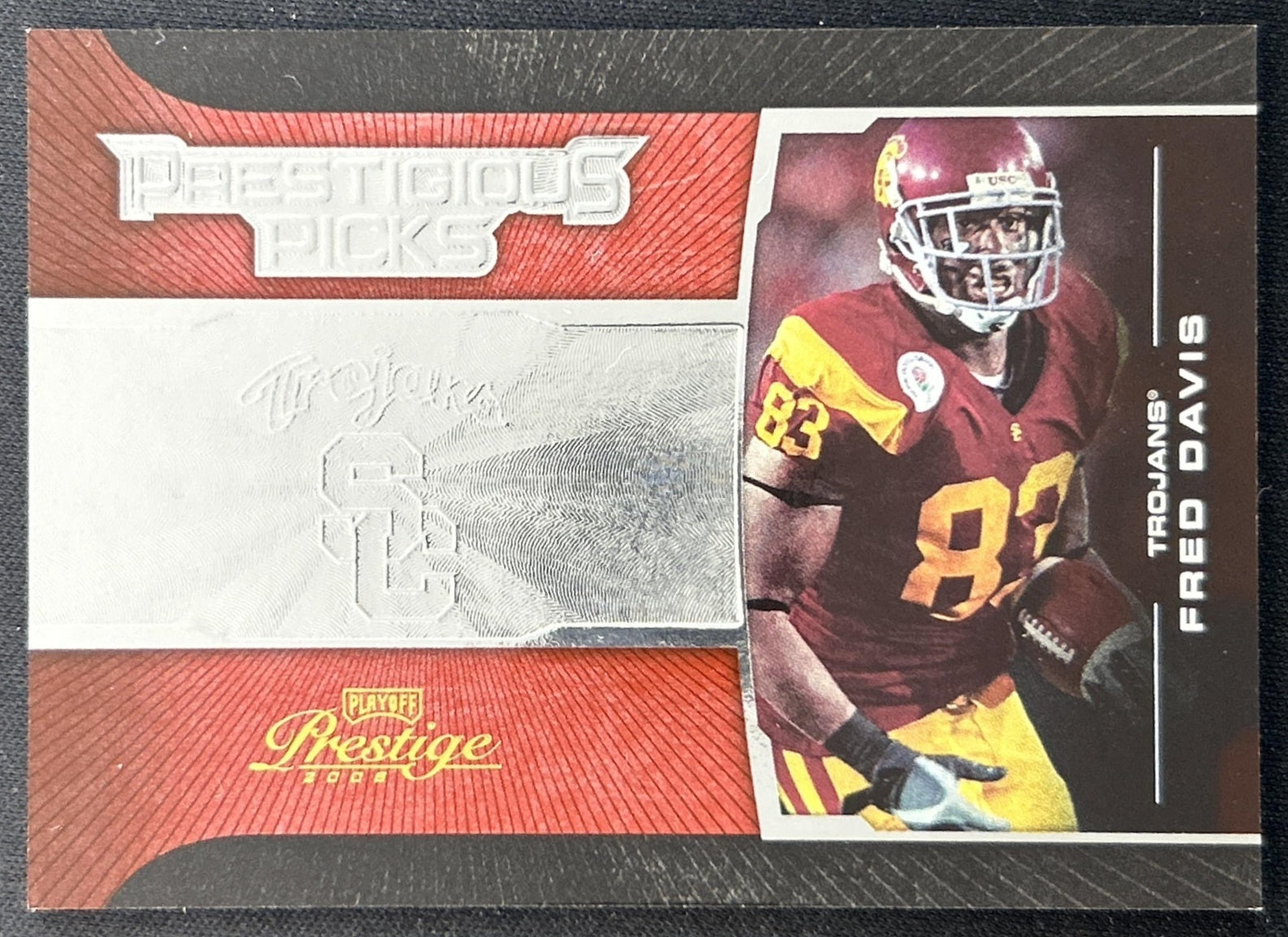 Fred Davis 2008 Playoff Prestige Prestigious Picks Red /750 Trojans front