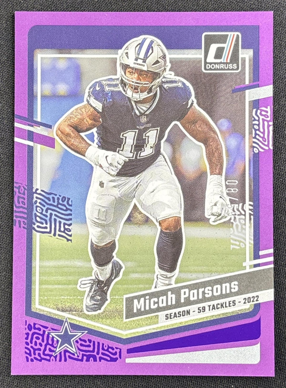 Micah Parsons 2023 Panini Donruss Season Stat Line /59 Cowboys