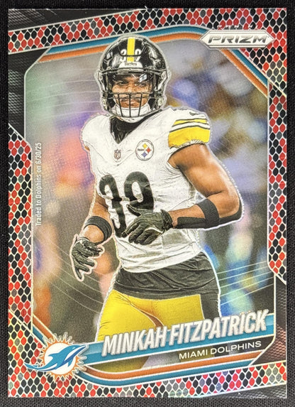 Minkah Fitzpatrick 2025 Panini Prizm Snakeskin Dolphins Sports Trading Cards