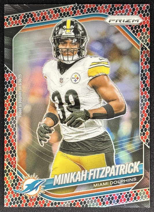 Minkah Fitzpatrick 2025 Panini Prizm Snakeskin Dolphins Sports Trading Cards
