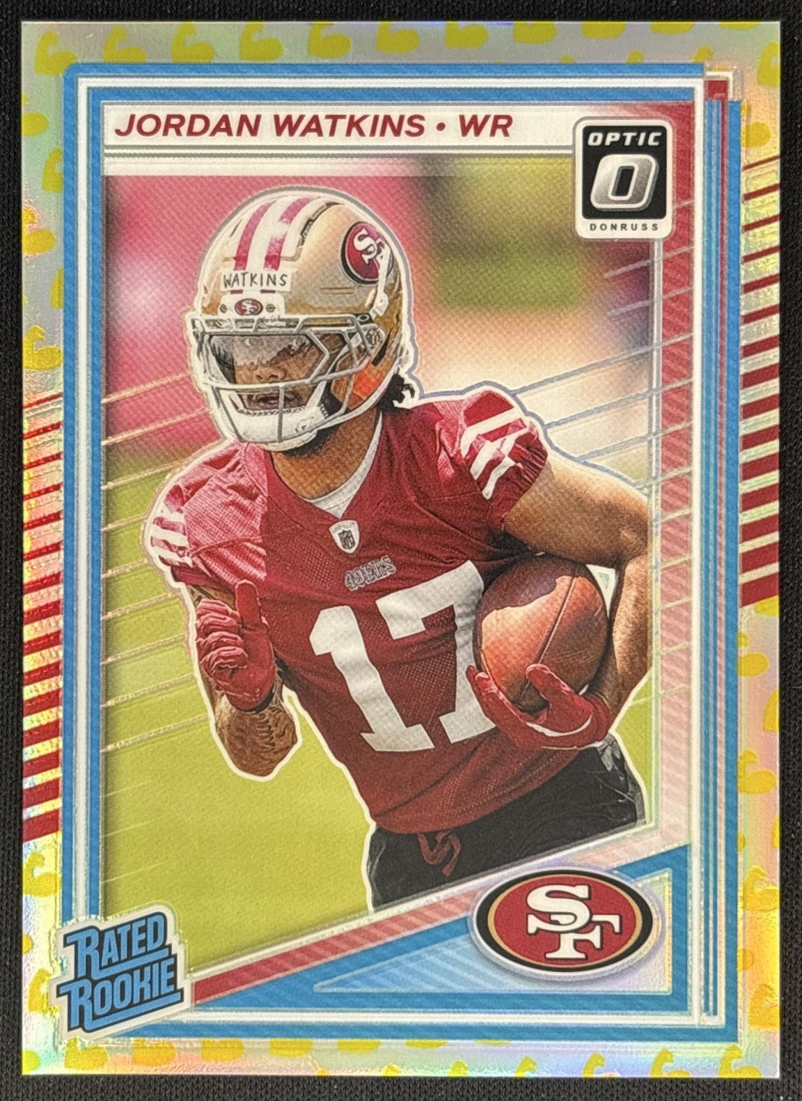 Jordan Watkins 2025 Panini Donruss Optic Rated Rookie Flex Prizm /199 49ers front