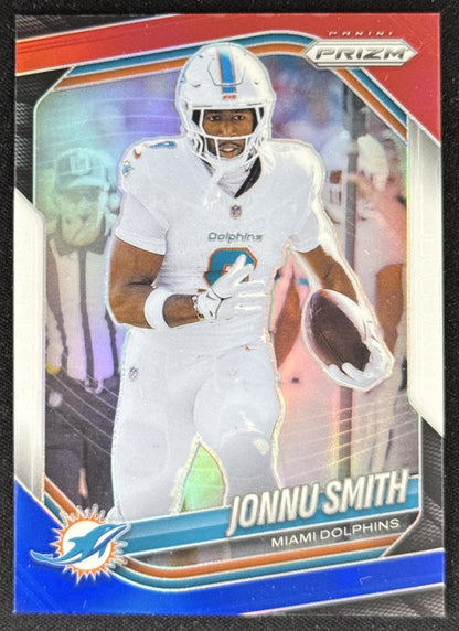 Jonnu Smith 2025 Panini Prizm Red White & Blue Dolphins Default Title Sports Trading Card