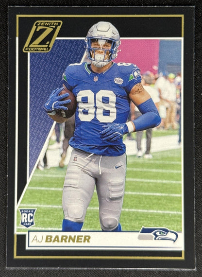 AJ Barner 2024 Panini Zenith Seahawks Seattle Seahawks Sports Trading Card
