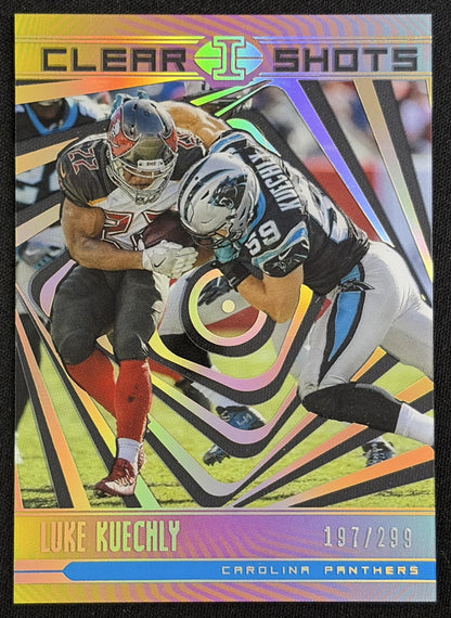 Luke Kuechly 2018 Panini Illusions Clear Shots Gold /299 Panthers Carolina Panthers