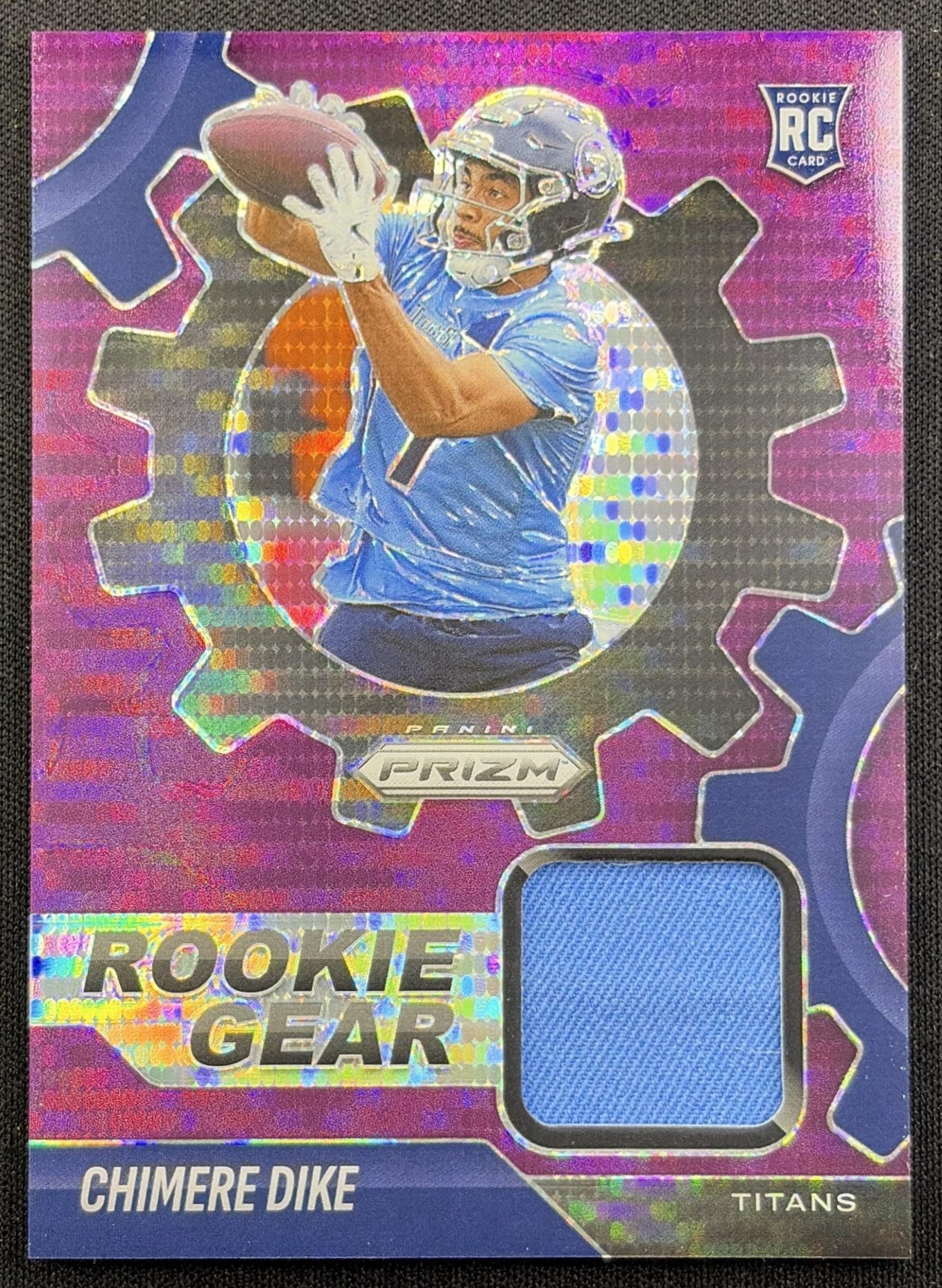 Chimere Dike 2025 Panini Prizm Rookie Gear Purple Pulsar Titans
