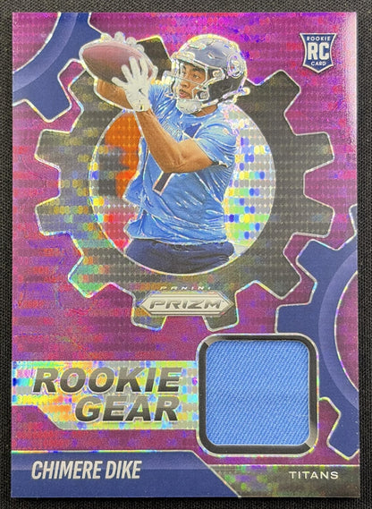 Chimere Dike 2025 Panini Prizm Rookie Gear Purple Pulsar Titans