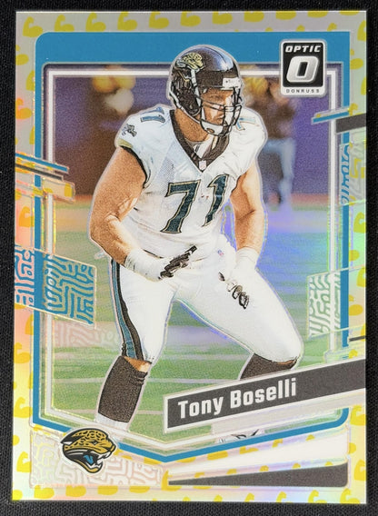 Tony Boselli 2023 Panini Donruss Optic Flex Emoji Prizm /149 Jaguars Sports Trading Cards