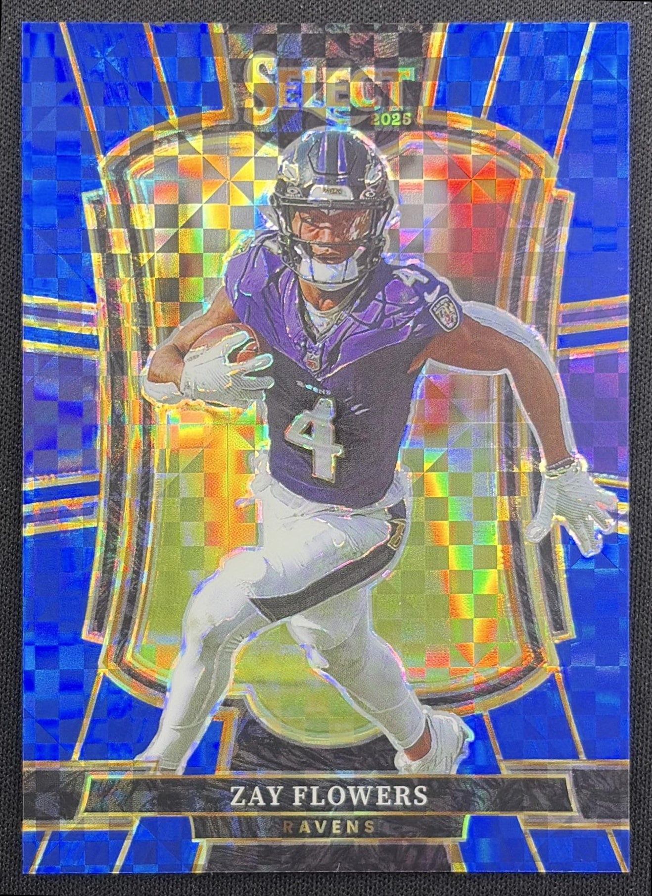 Zay Flowers 2025 Panini Select Premier Level Blue Prizm /175 Ravens Baltimore Ravens