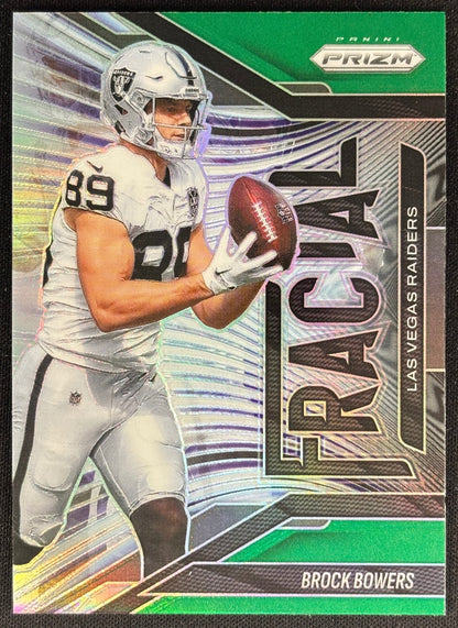 Brock Bowers 2025 Prizm Fractal Green Raiders Sports Trading Card