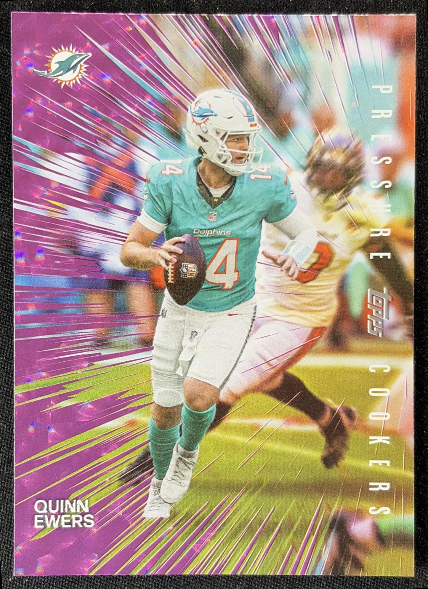 Quinn Ewers 2026 Topps Pressure Cookers Crackle Foil Dolphins front