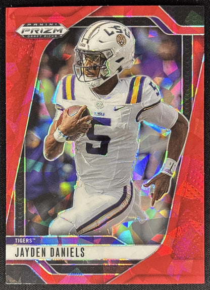 Jayden Daniels 2025 Panini Prizm Draft Picks Red Ice Tigers Commanders Sports Trading Cards