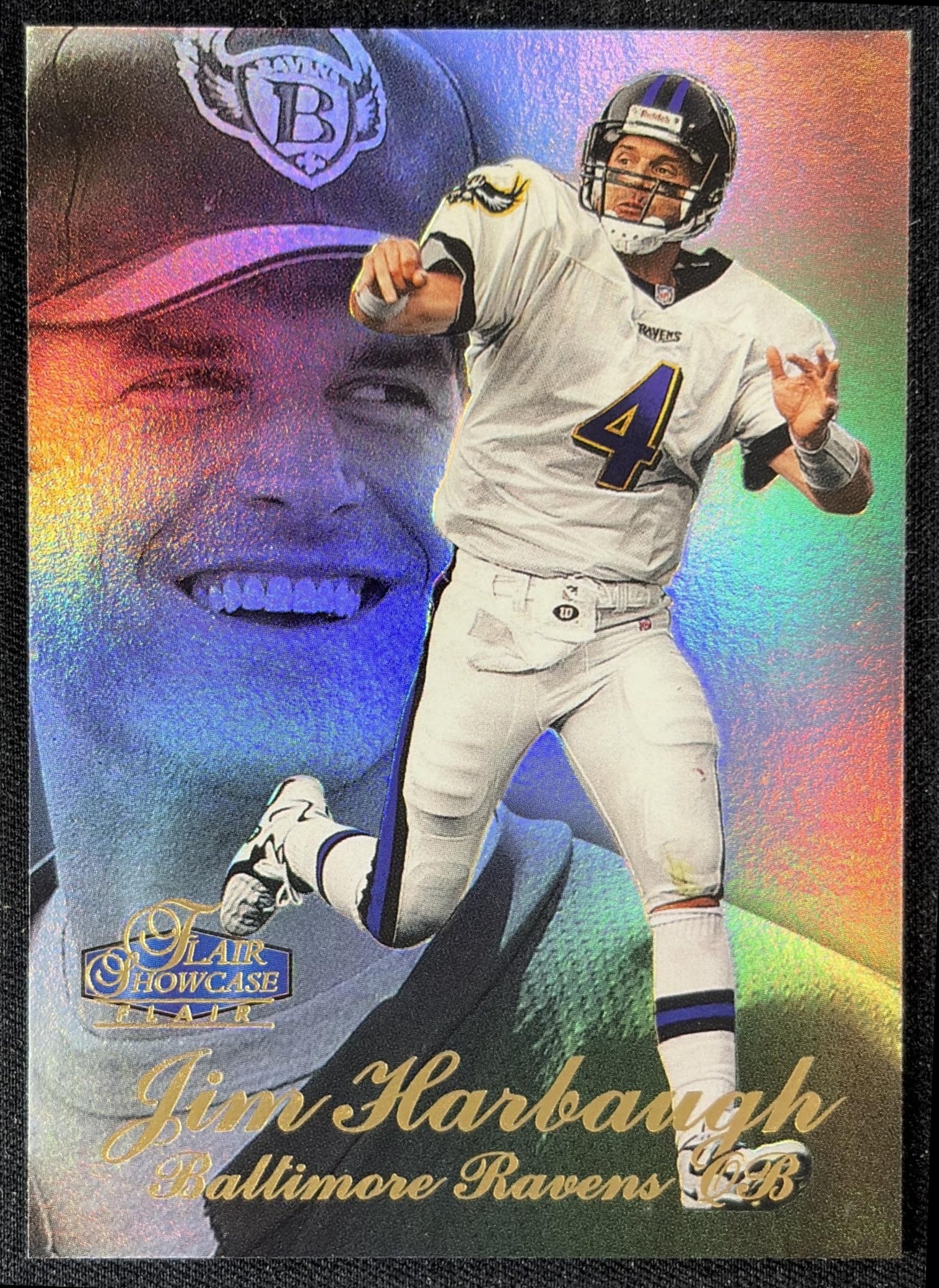 Jim Harbaugh 1998 Fleer Flair Showcase Row 3 Ravens