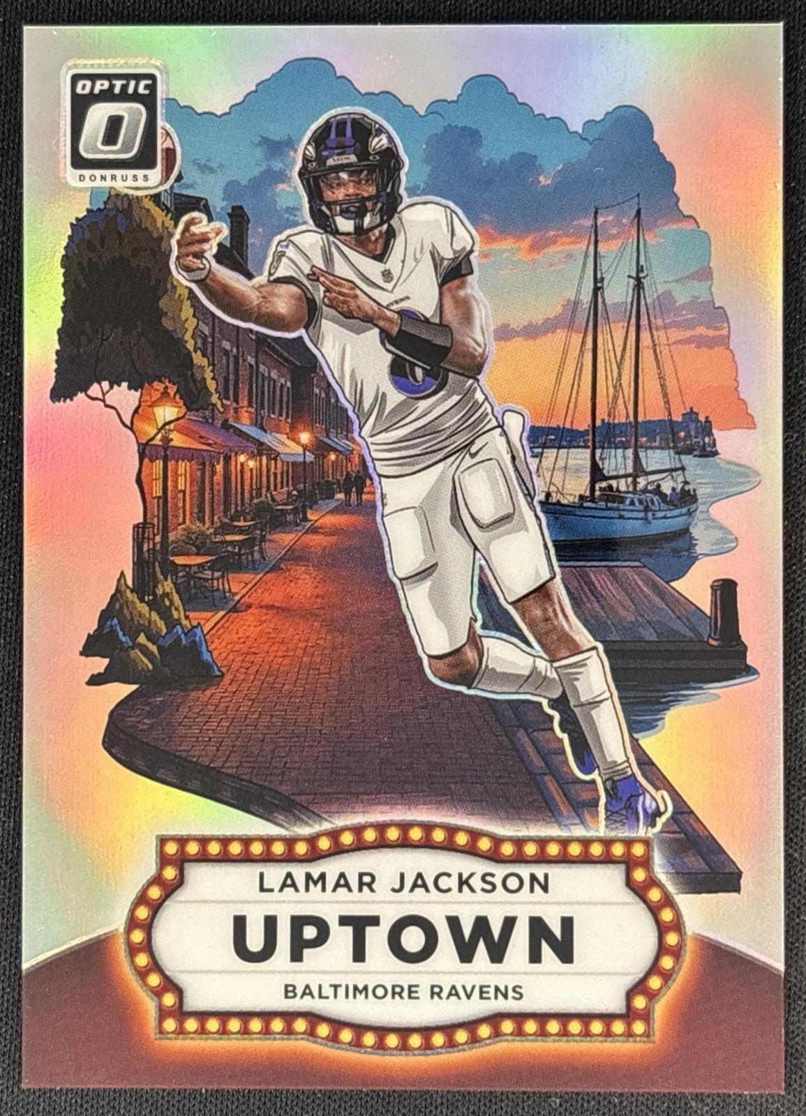 Lamar Jackson 2025 Panini Donruss Optic Uptown Ravens front