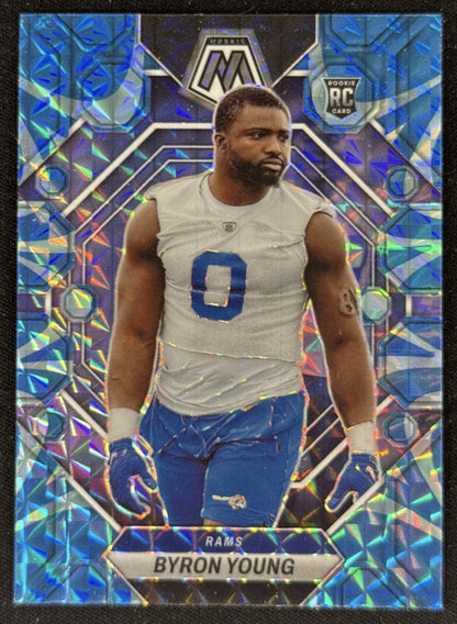 Byron Young 2023 Panini Mosaic Reactive Blue Mosaic Rams Default Title Sports Trading Card