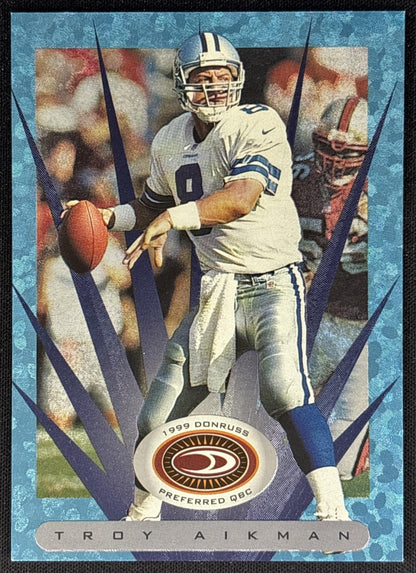 Troy Aikman 1999 Donruss Preferred QBC Cowboys Sports Trading Cards