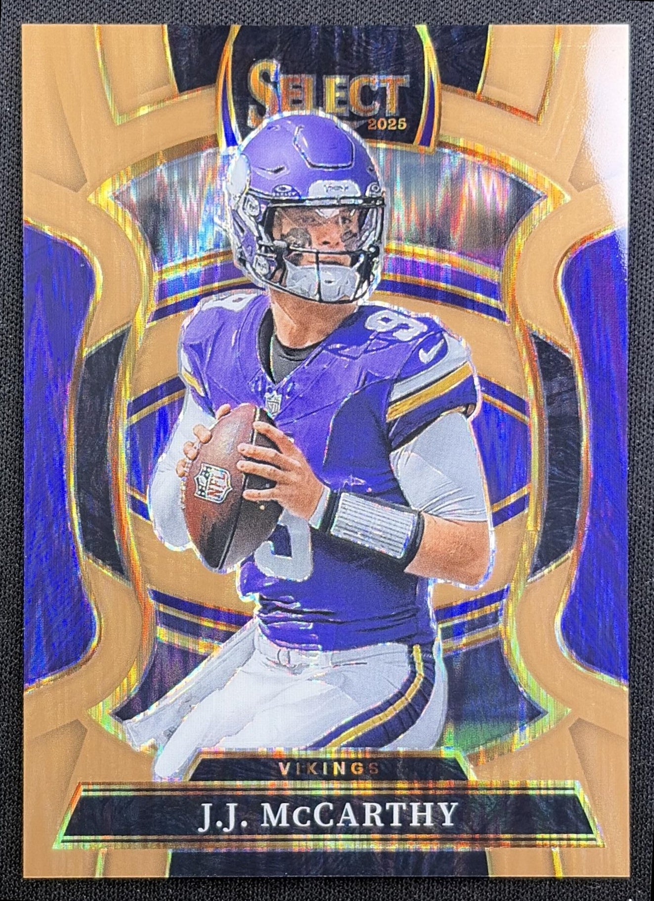 J.J. McCarthy 2025 Panini Select Concourse Copper Prizm Shock /899 Vikings