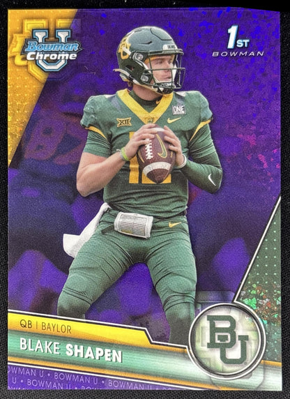 Blake Shapen 2023 Bowman University Chrome Purple Mini Diamond Refractor /399 front