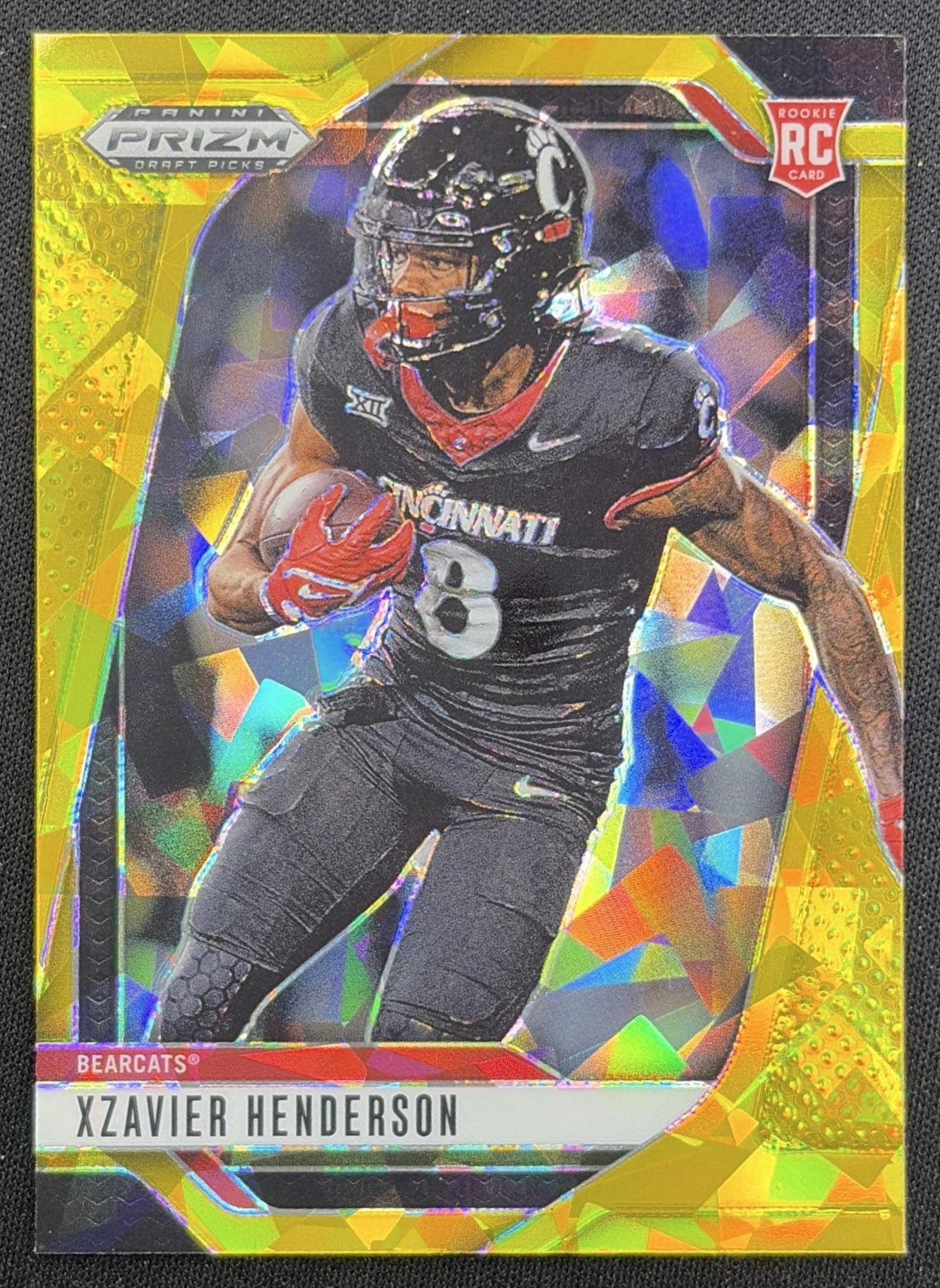 Xzavier Henderson 2025 Panini Prizm Draft Picks Gold Ice Bearcats