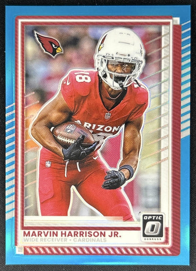 Marvin Harrison Jr. 2025 Panini Donruss Optic Aqua Prizm /349 Cardinals front