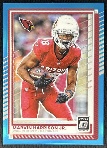 Marvin Harrison Jr. 2025 Panini Donruss Optic Aqua Prizm /349 Cardinals front