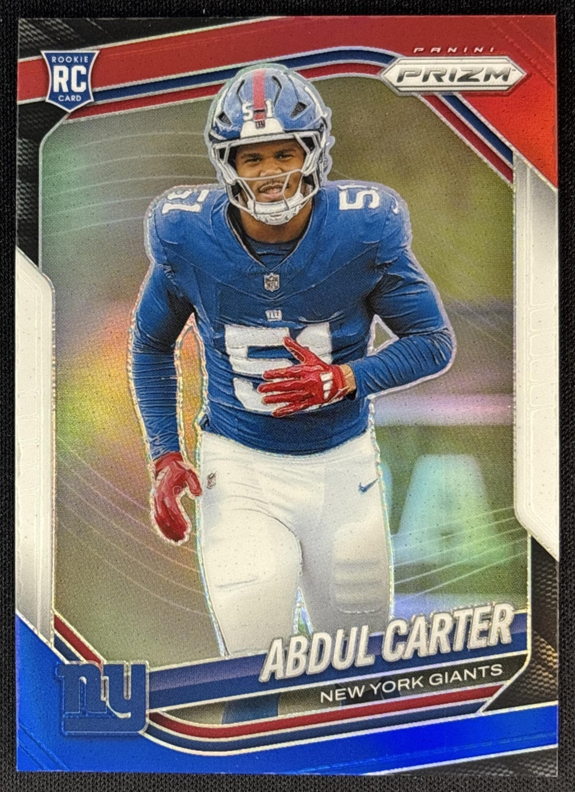 Abdul Carter 2025 Panini Prizm Red White & Blue Giants