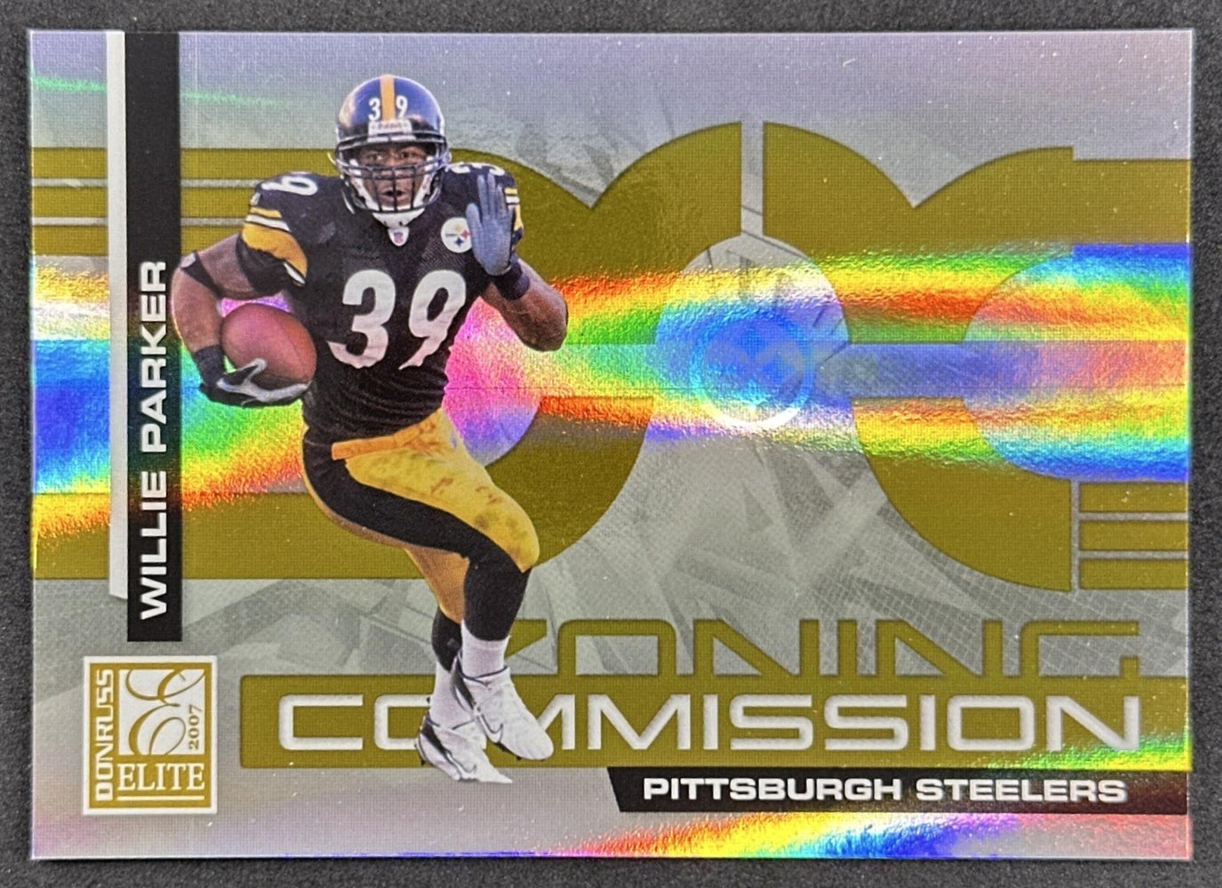 Willie Parker 2007 Donruss Elite Zoning Commission Gold /1000 Steelers front