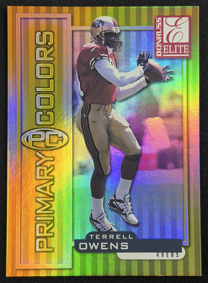 Terrell Owens 1999 Donruss Elite Primary Colors Yellow /1875 49ers - Front