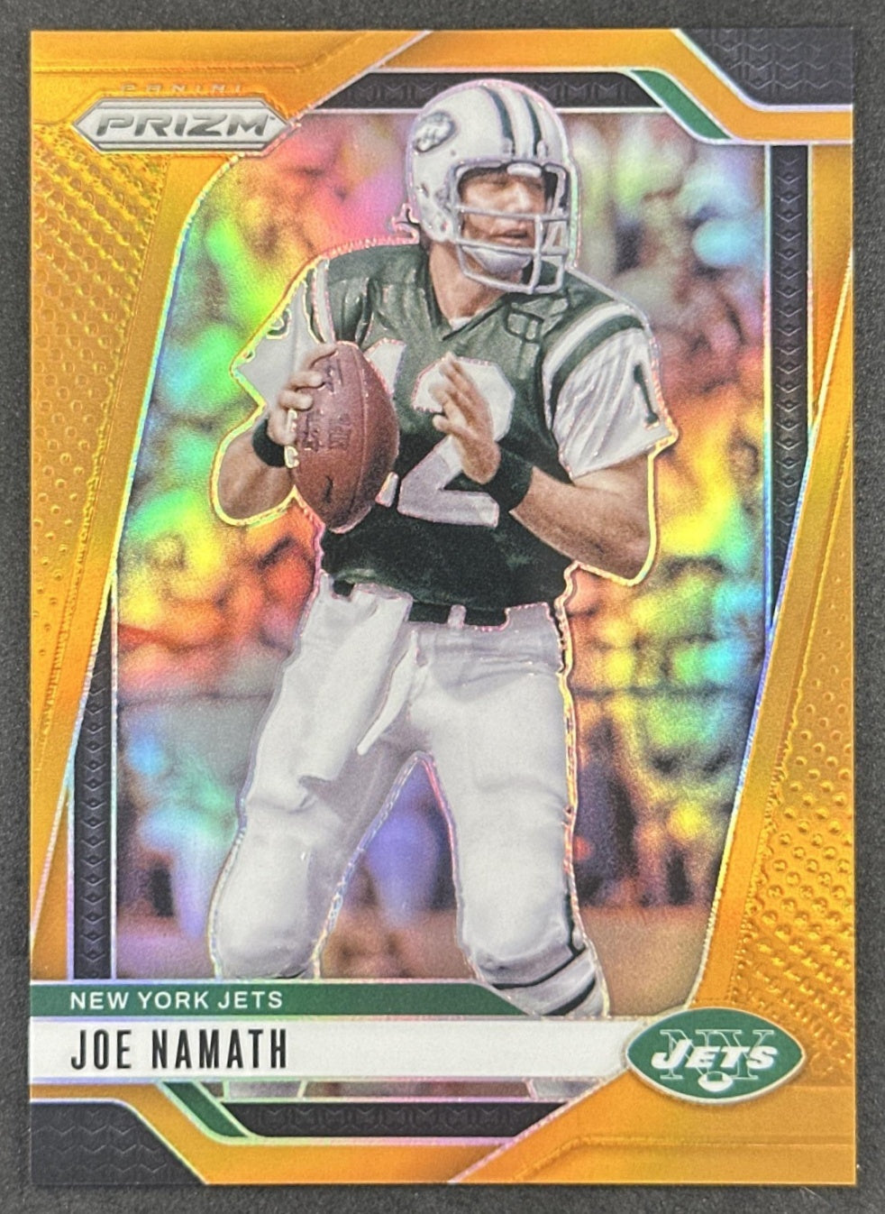 Joe Namath 2024 Panini Prizm Orange /249 Jets front