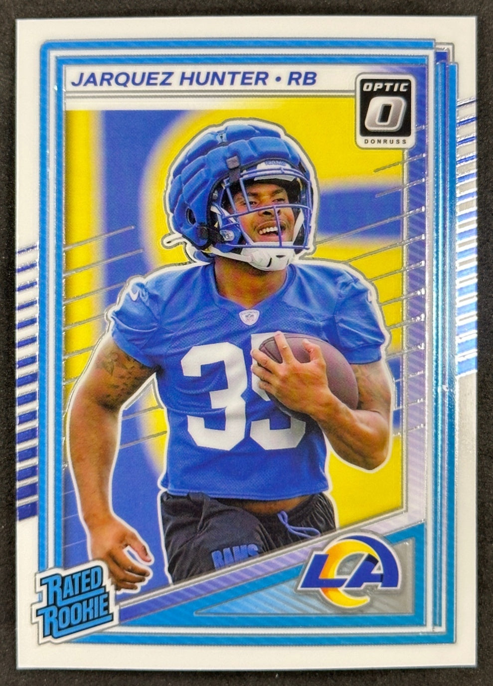 Jarquez Hunter 2025 Donruss Optic Rated Rookie Rams Sports Trading Card