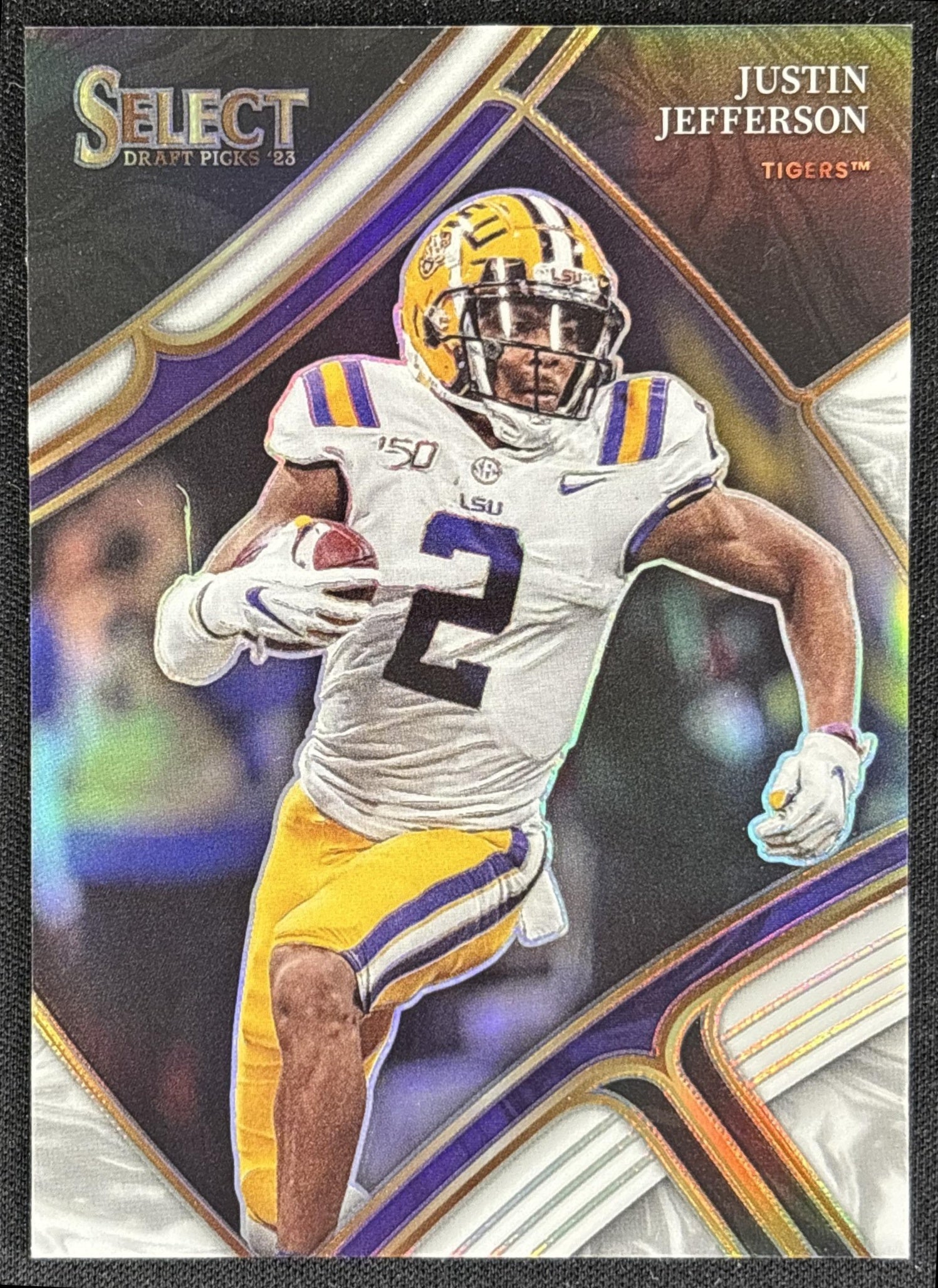 Justin Jefferson 2023 Panini Select Draft Picks White Prizm /35 Tigers