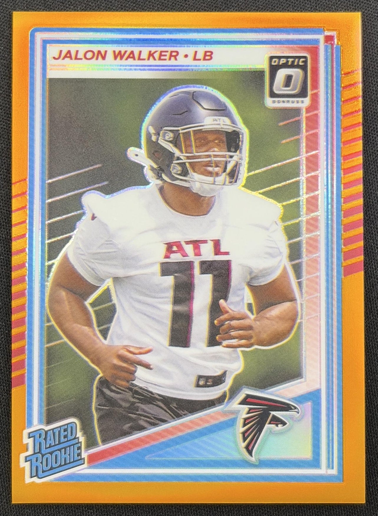 Jalon Walker 2025 Panini Donruss Optic Rated Rookie Orange Prizm /299 Falcons