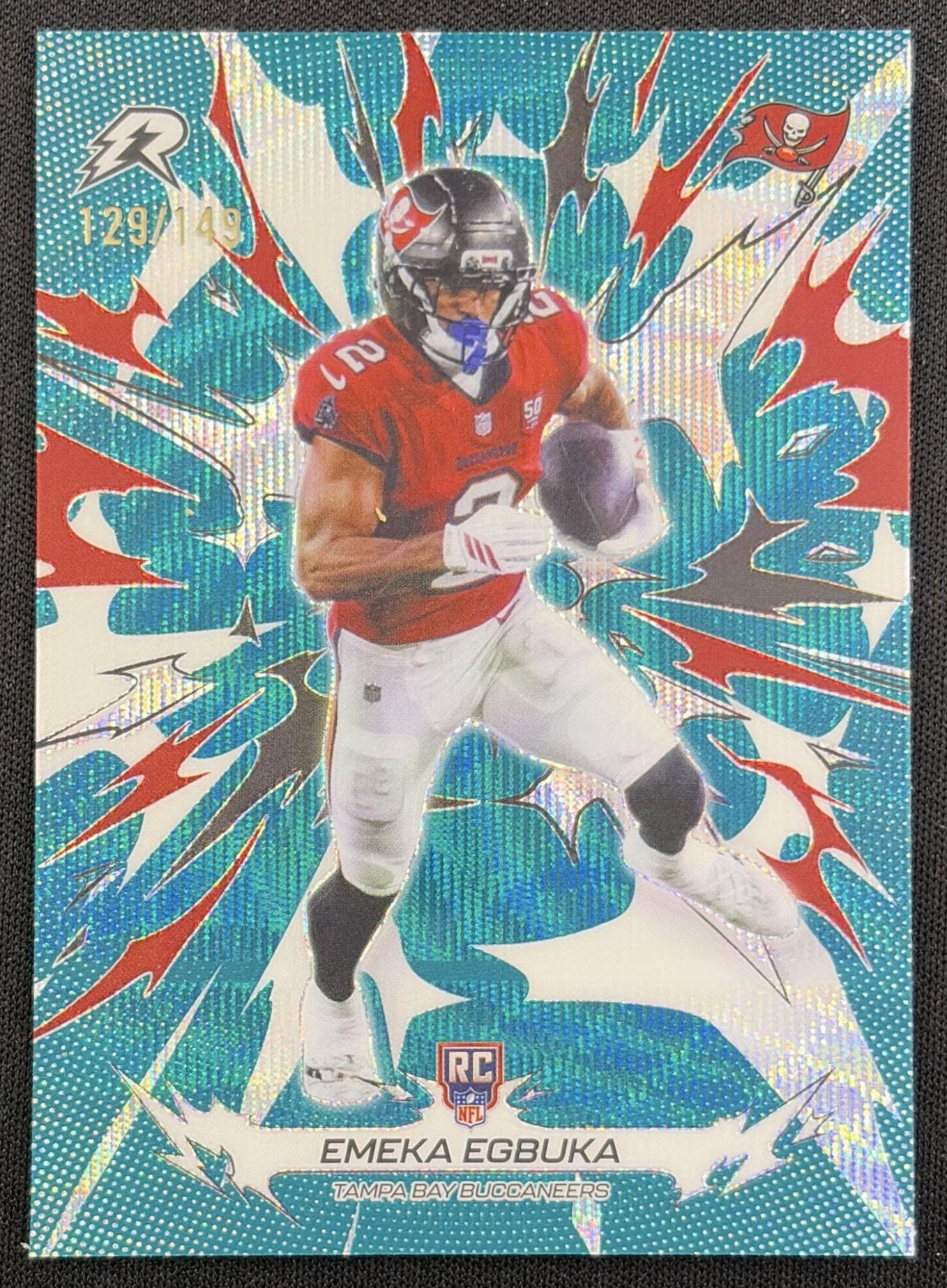 Emeka Egbuka 2025 Topps Resurgence Teal Surge Refractor /149 Buccaneers