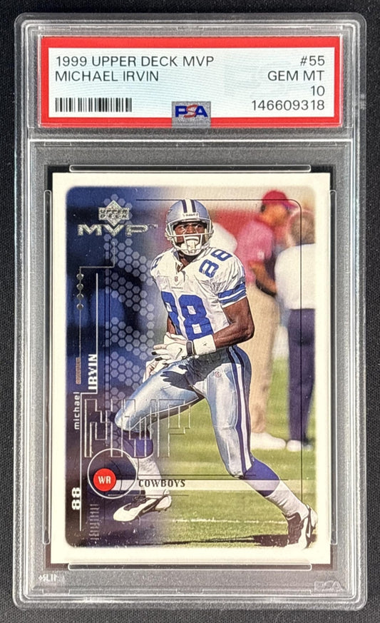 Michael Irvin 1999 Upper Deck MVP PSA 10 Cowboys Front