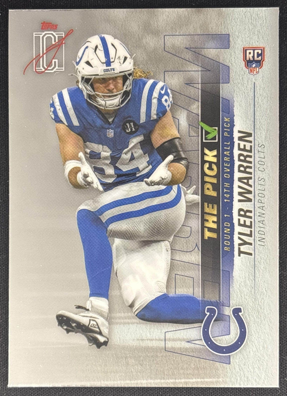 Tyler Warren 2025 Topps Signature Class The Pick Colts front