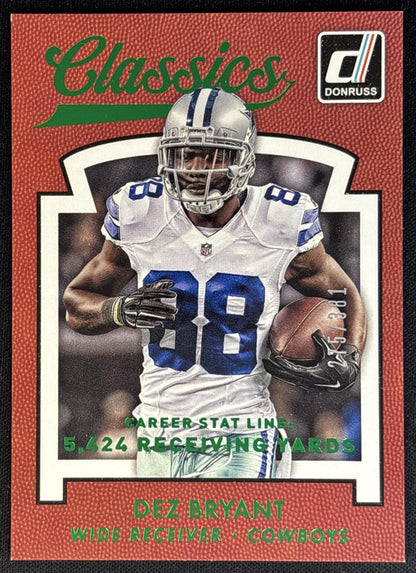 Dez Bryant 2015 Panini Donruss Stat Line Career Green /381 Cowboys front
