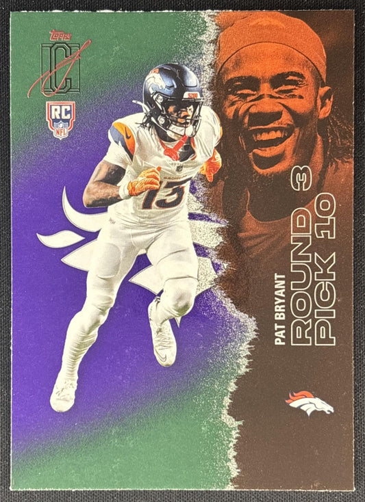 Pat Bryant 2025 Topps Signature Class Rookie Green & Purple Foil Broncos front