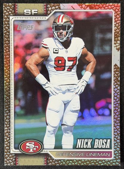 Nick Bosa 2026 Topps Football Leather Foil 49ers front