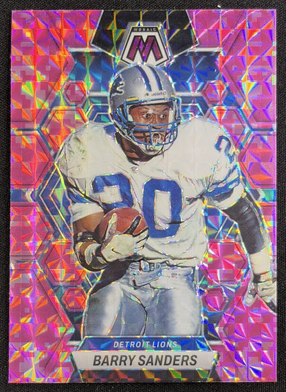Barry Sanders 2023 Panini Mosaic Camo Pink Mosaic Lions Sports Trading Card