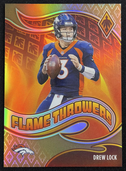 Drew Lock 2021 Panini Phoenix Flame Throwers Bronze /50 Broncos sports trading card front