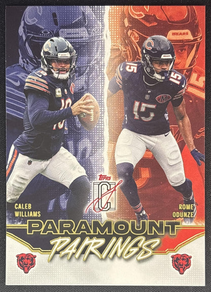 Caleb Williams Rome Odunze 2025 Topps Signature Class Paramount Pairings Bears front