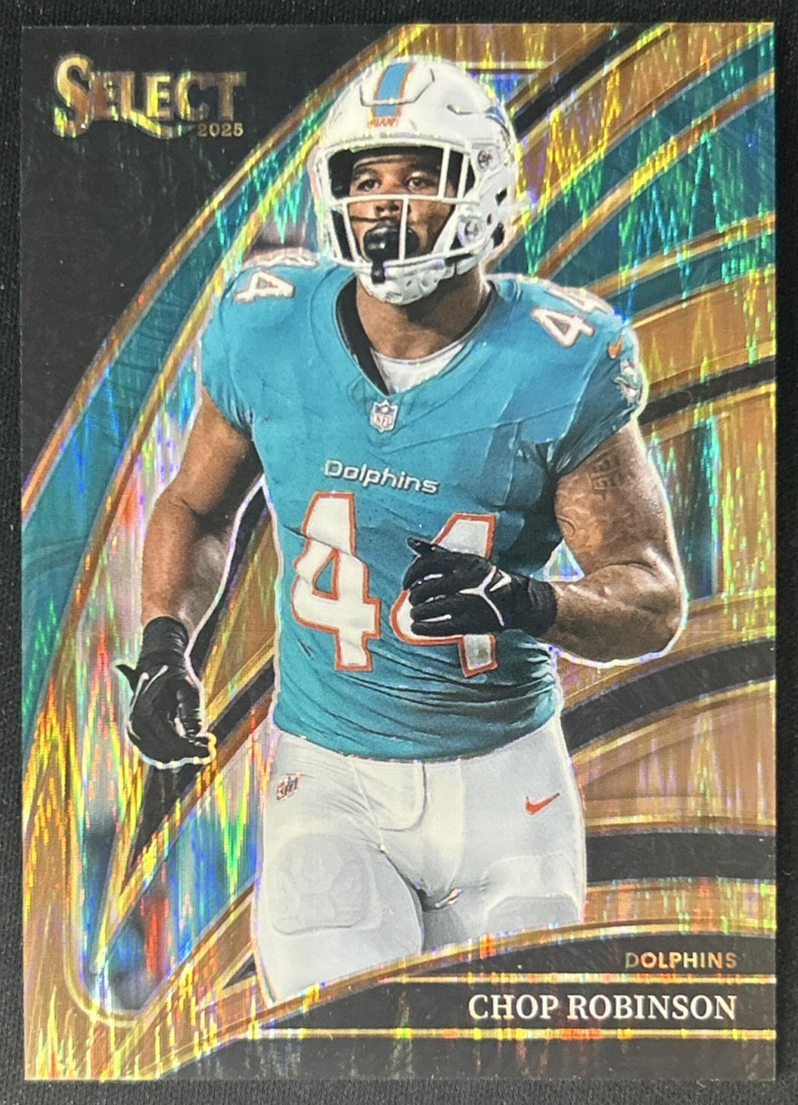 Chop Robinson 2025 Panini Select Club Level Copper Prizm Shock /899 Dolphins front