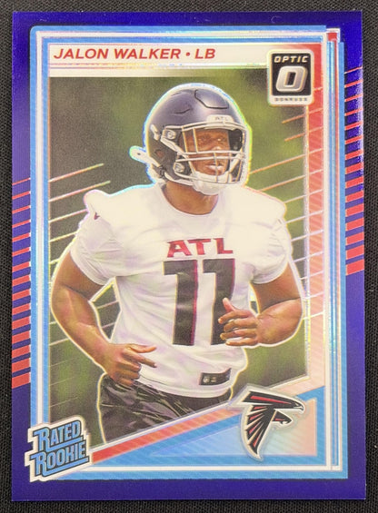 Jalon Walker 2025 Panini Donruss Optic Rated Rookie Purple Prizm /60 Falcons Atlanta Falcons