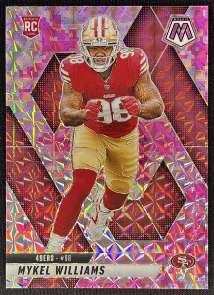 Mykel Williams 2025 Panini Mosaic Rookies Camo Pink Prizm 49ers front