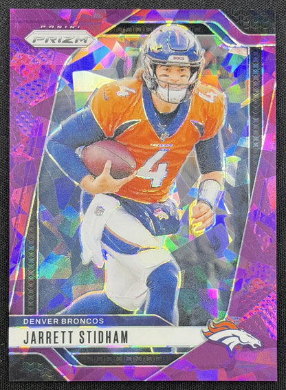 Jarrett Stidham 2024 Panini Prizm Purple Ice /225 Broncos