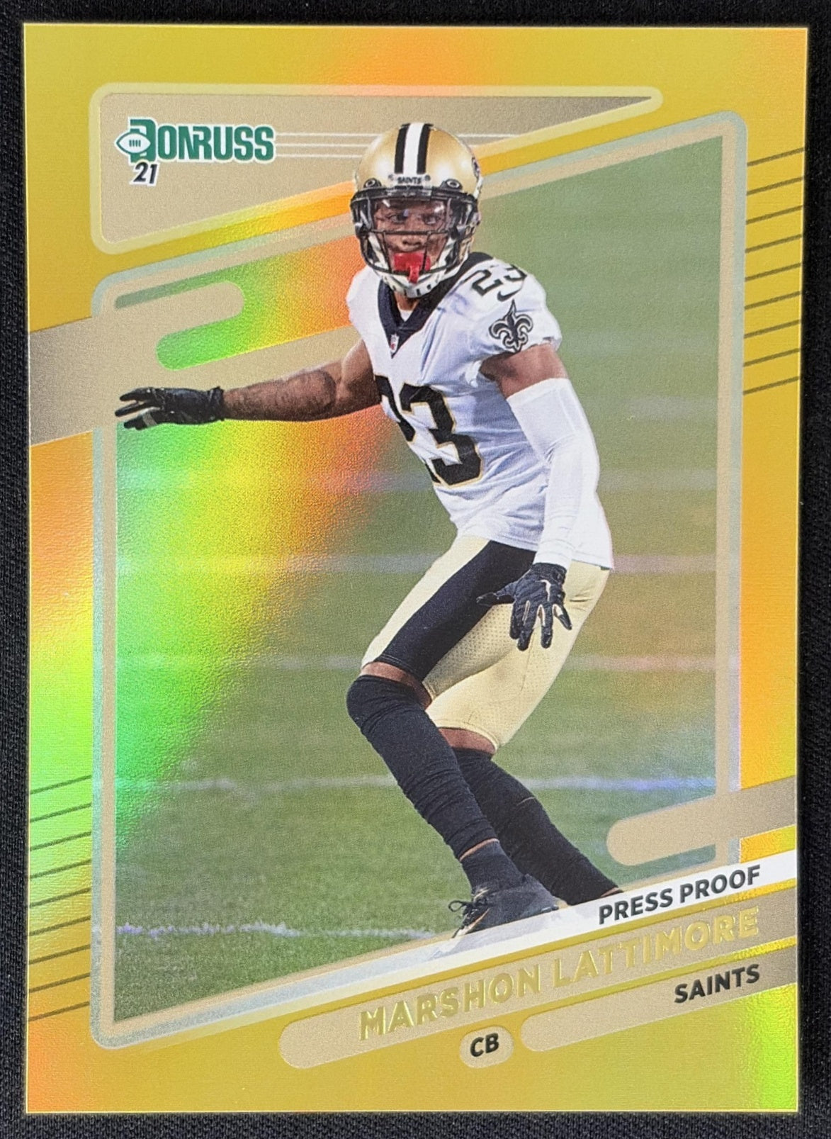 Marshon Lattimore 2021 Panini Donruss Press Proof Premium Saints - New Orleans Saints